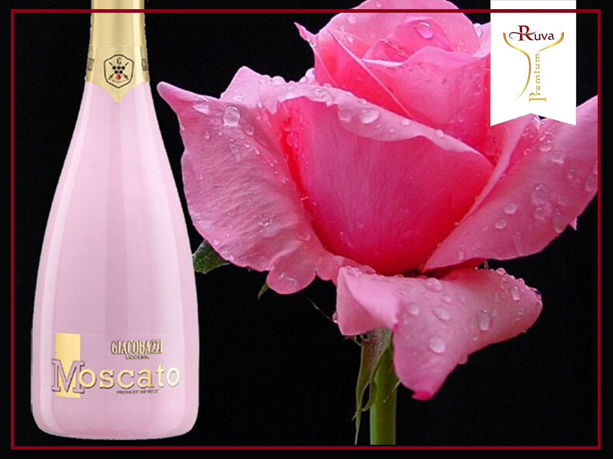 Moscato Rose' Sparkling Sweet Rose In Pink Flute được sản xuất từ giống nho Moscato 