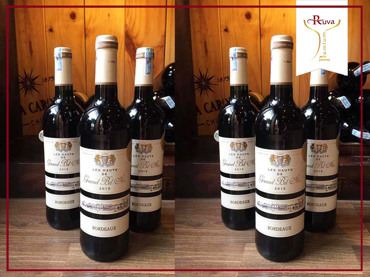 Rượu vang đỏ Château Les Hauts de Gromel Bel Air 2015 có hương vị nồng nàn của những trái nho chín mọng