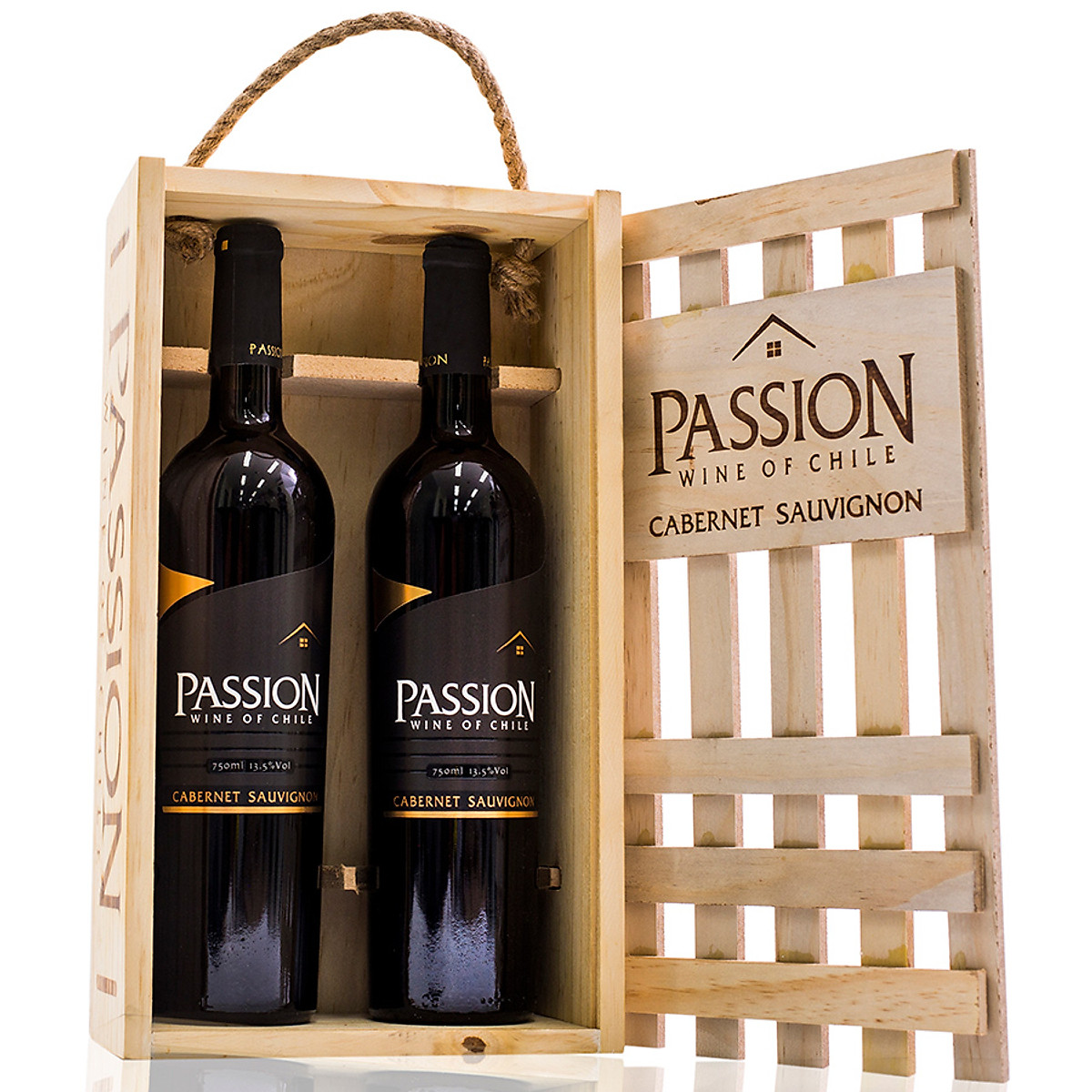 Rượu Passion Cabernet Sauvignon đựng trong hộp gỗ sang trọng 