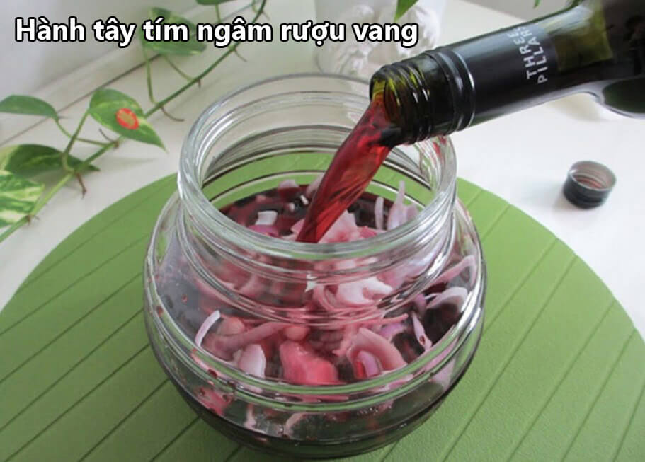 hành tây tím ngâm rượu vang