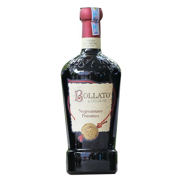 Chai rượu vang Bollato Di Guarini Negroamaro Primitivo